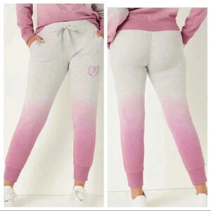 Victoria's Secret Pink Ombre Dip Dye Skinny Joggers Heather Stone Grey Pink XXL